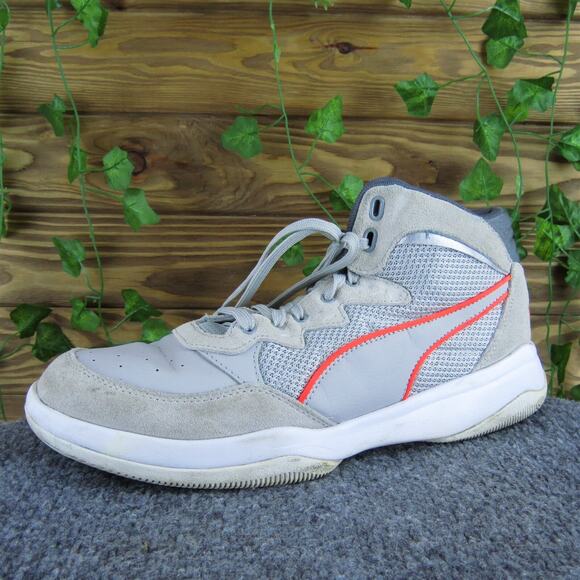 PUMA Men's Playoff SD High Rise Sneaker Gray Leather‎ Size 11 Medium Used 2025 - Picture 1 of 8